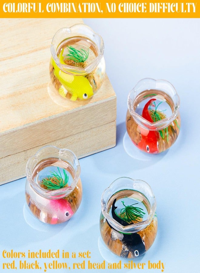 Simgoing 4 Pcs Miniature Dollhouse Accessories, 1: 12 Scale Mini Resin Fish Tank for Garden Scene Decor, Miniature Things for DIY Decorations - Image 3